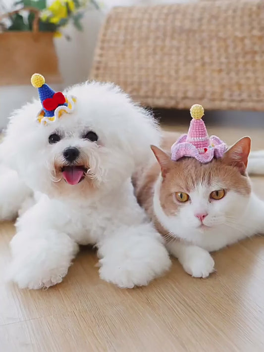 Dog and cat hairpins--Handmade woolen knitted