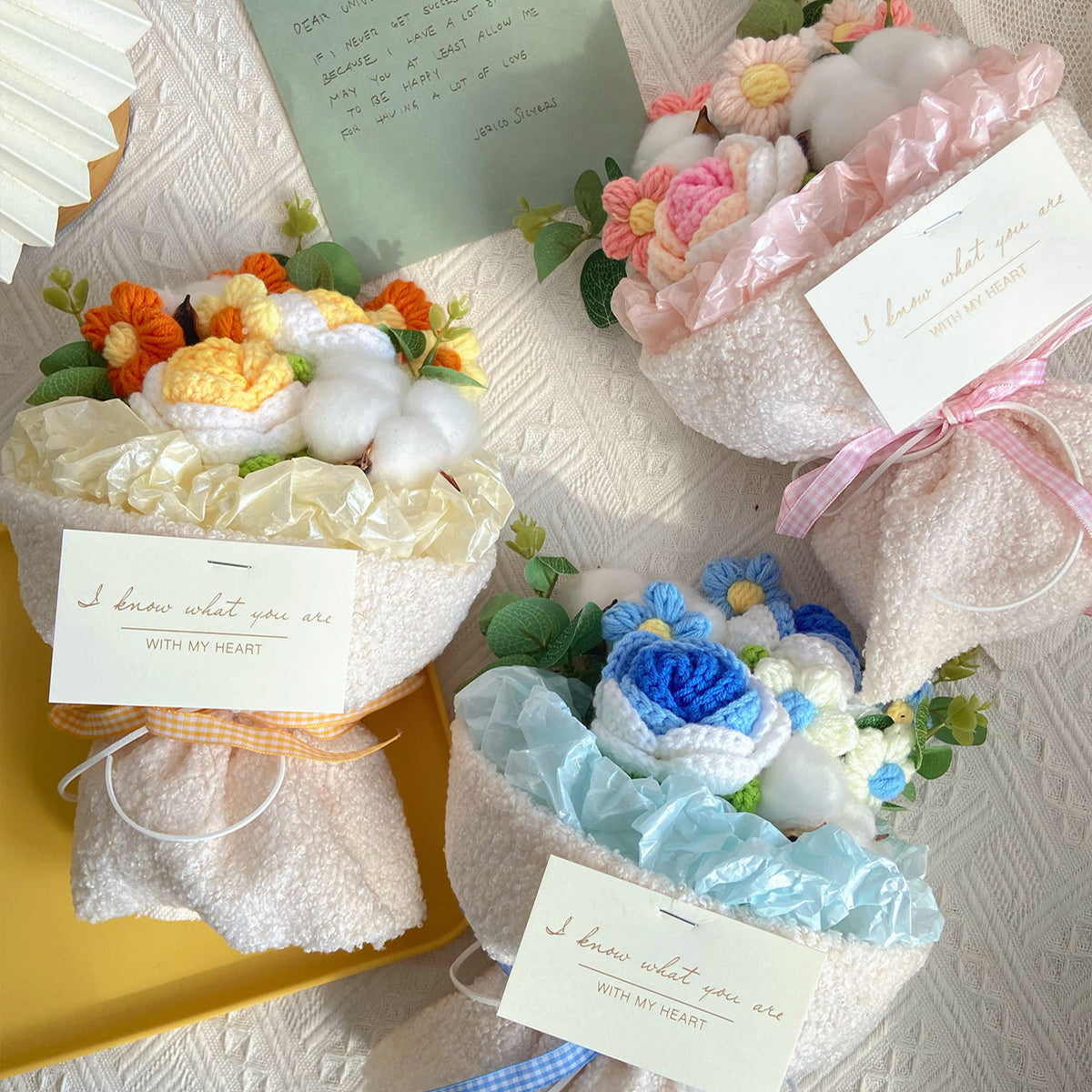 Handmade Knitted Flowers Bouquet