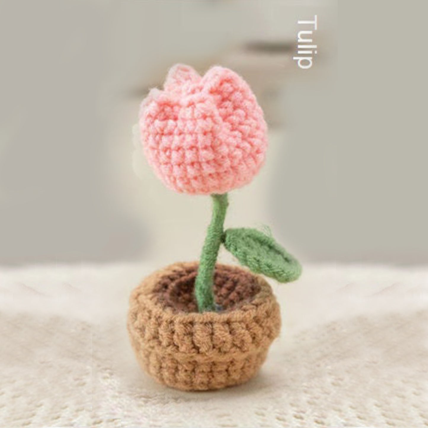 Crochet Potted Flower--Rose/Sunflower/Tulip/Daisy/Puff