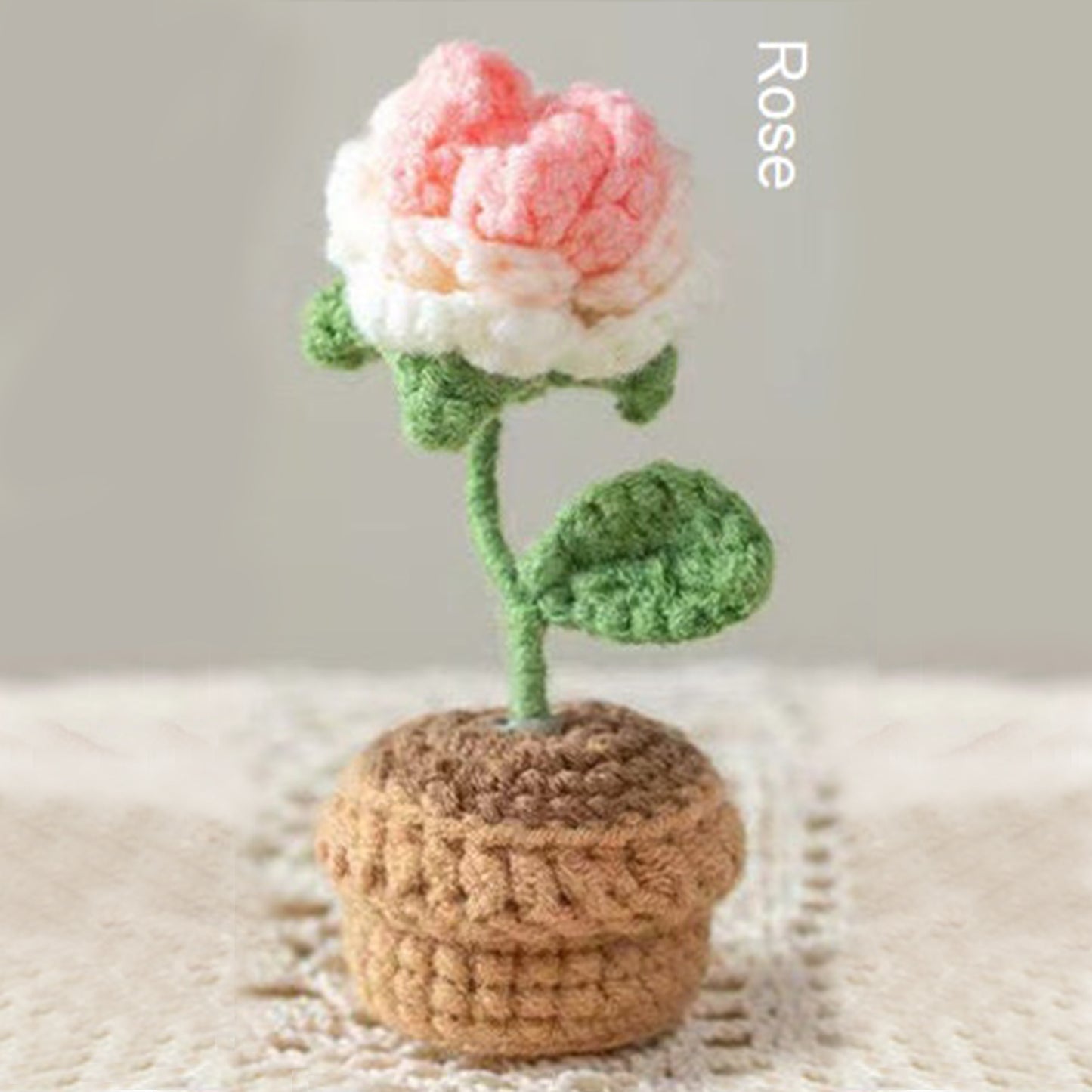 Crochet Potted Flower--Rose/Sunflower/Tulip/Daisy/Puff
