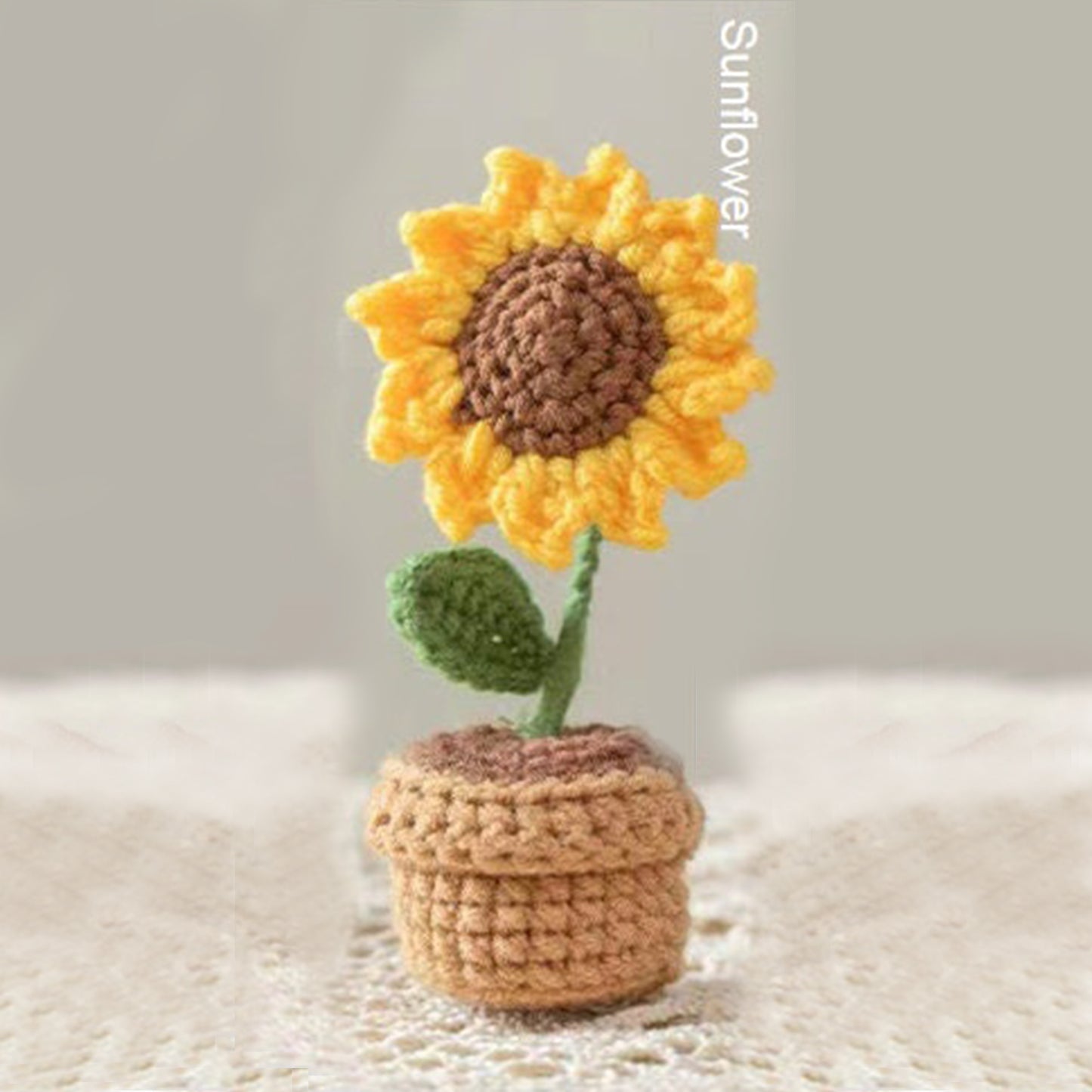 Crochet Potted Flower--Rose/Sunflower/Tulip/Daisy/Puff