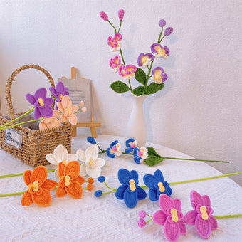 compare product Hand-crocheted double-headed and three-headed phalaenopsis