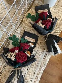 Vintage Roselle Rose Handwoven Bouquet