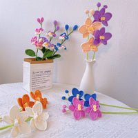 Hand-crocheted double-headed and three-headed phalaenopsis