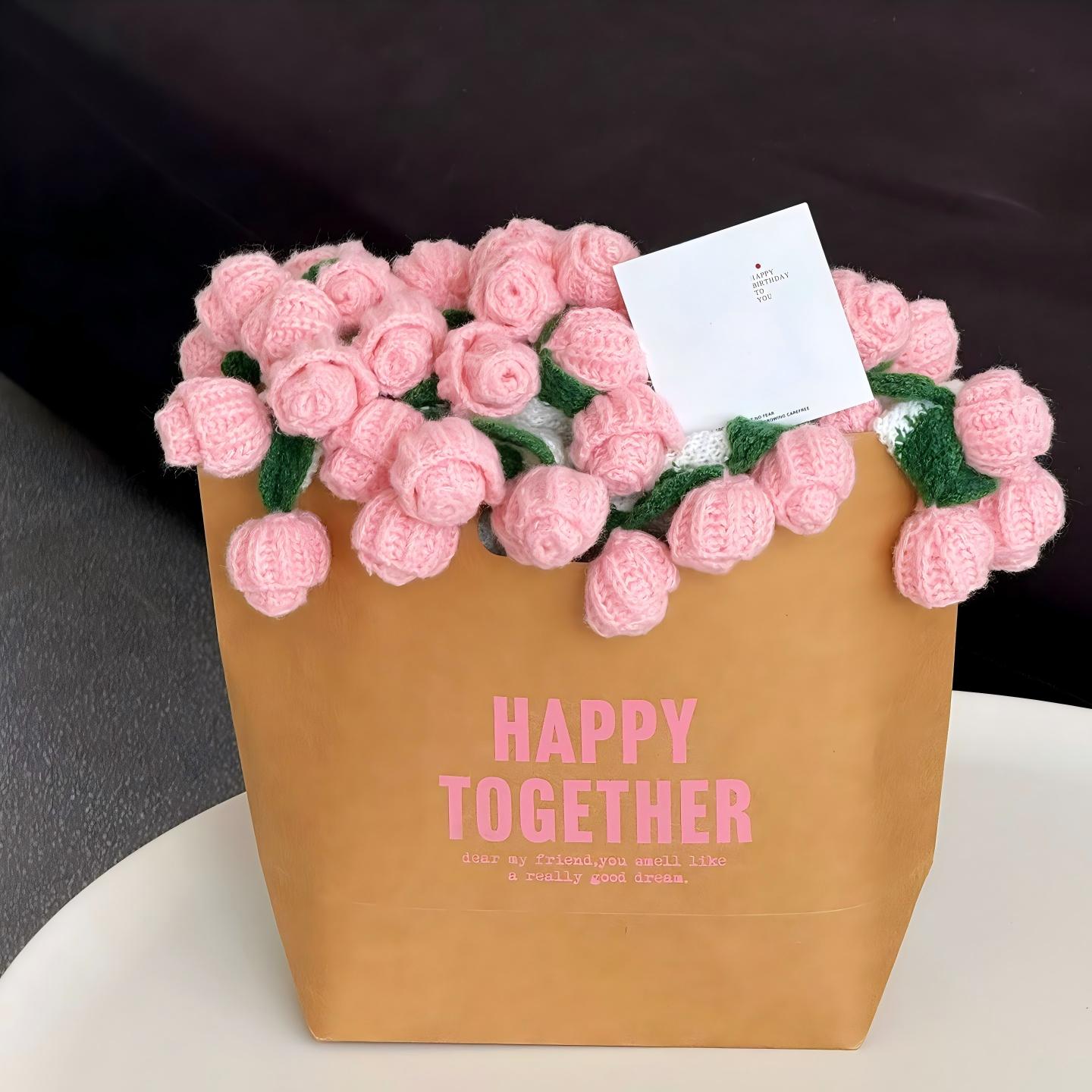 Handmade rose flower blanket - Gift box packaging