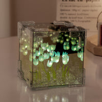 Handmade Rubik's Cube Tulip Flower Sea Night Light