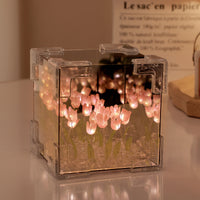 Handmade Rubik's Cube Tulip Flower Sea Night Light