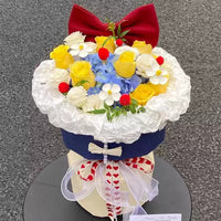 Romantic Snow White color matching rose bouquet finished soap flower