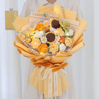 Hand Crocheted Sunflower Rose Bouquet