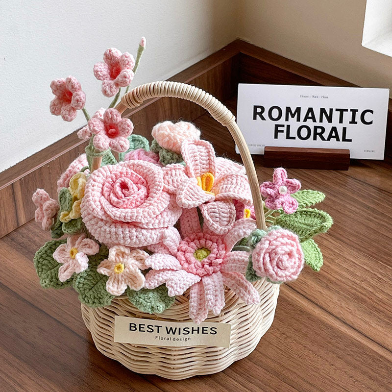 Hand-woven flower basket