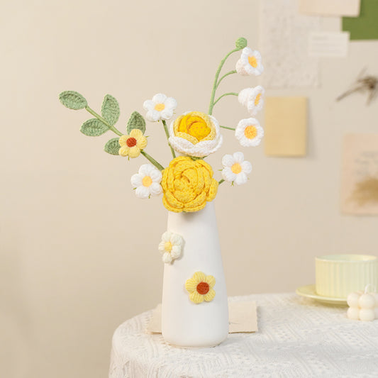 Handmade flowers + ceramic vase