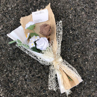 Hand-crocheted vintage rose mixed bouquet
