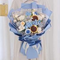 Hand Crocheted Sunflower Rose Bouquet