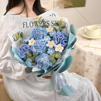 Handmade crocheted carnation puff mix and match bouquet