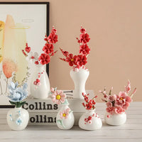 Handmade ceramic flowers + vase