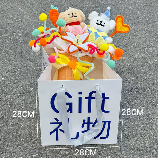 Handmade twisted wire dog bouquet