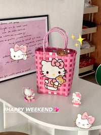 kitty woven bag