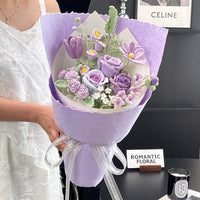 Handmade crocheted flower bouquet