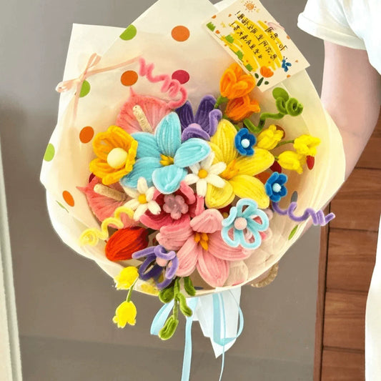 Handmade twisted wire flower bouquet