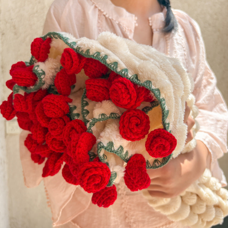 Romantic rose bouquet blanket