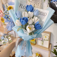 Hand-woven tulip bouquet