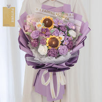 Hand Crocheted Sunflower Rose Bouquet