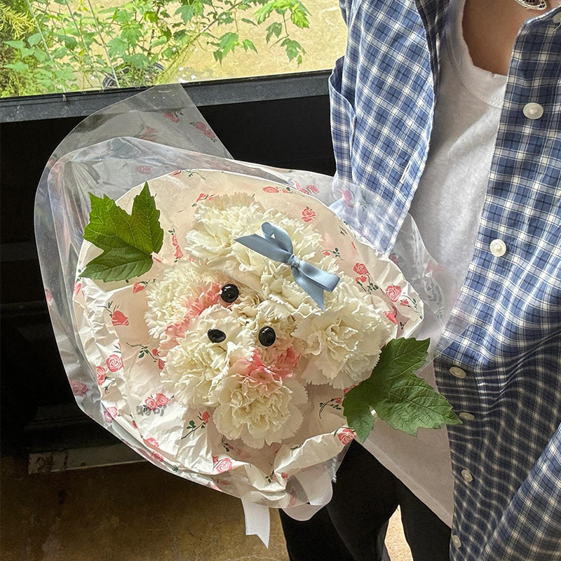 Carnation puppy bionic bouquet finished product