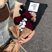 Hand-crocheted vintage rose mixed bouquet