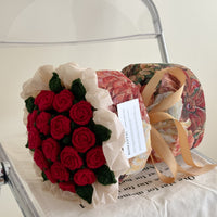 Handmade crocheted bouquet of multi-headed bubble roses