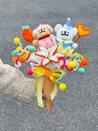 Handmade twisted wire dog bouquet