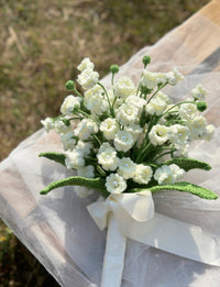 Hand-crocheted lily of the valley bouquet