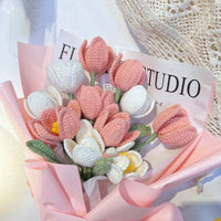 Hand-woven tulip bouquet