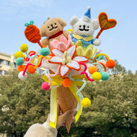 Handmade twisted wire dog bouquet