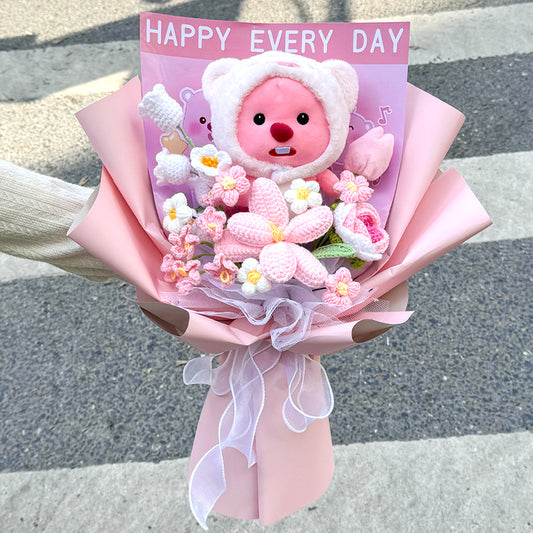 Doll mix and match hand-crocheted bouquet