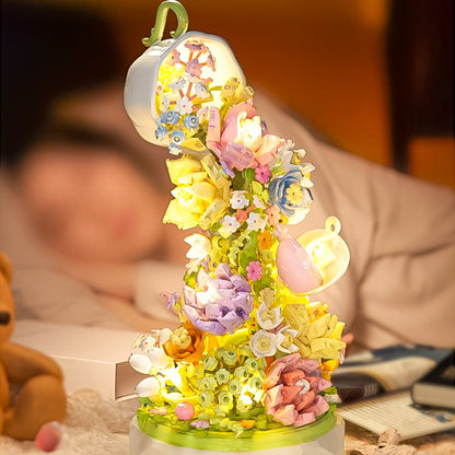 Waterfall Bouquet Music Box Building Block Night Light