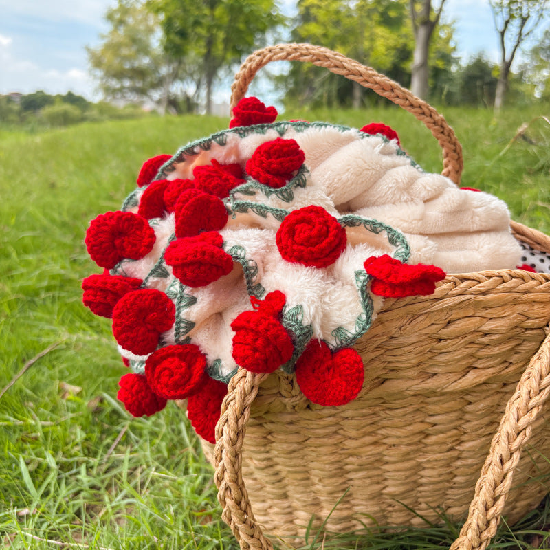 Romantic rose bouquet blanket