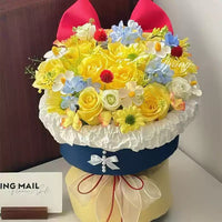 Romantic Snow White color matching rose bouquet finished soap flower