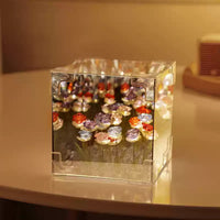 Handmade Rubik's Cube Tulip Flower Sea Night Light