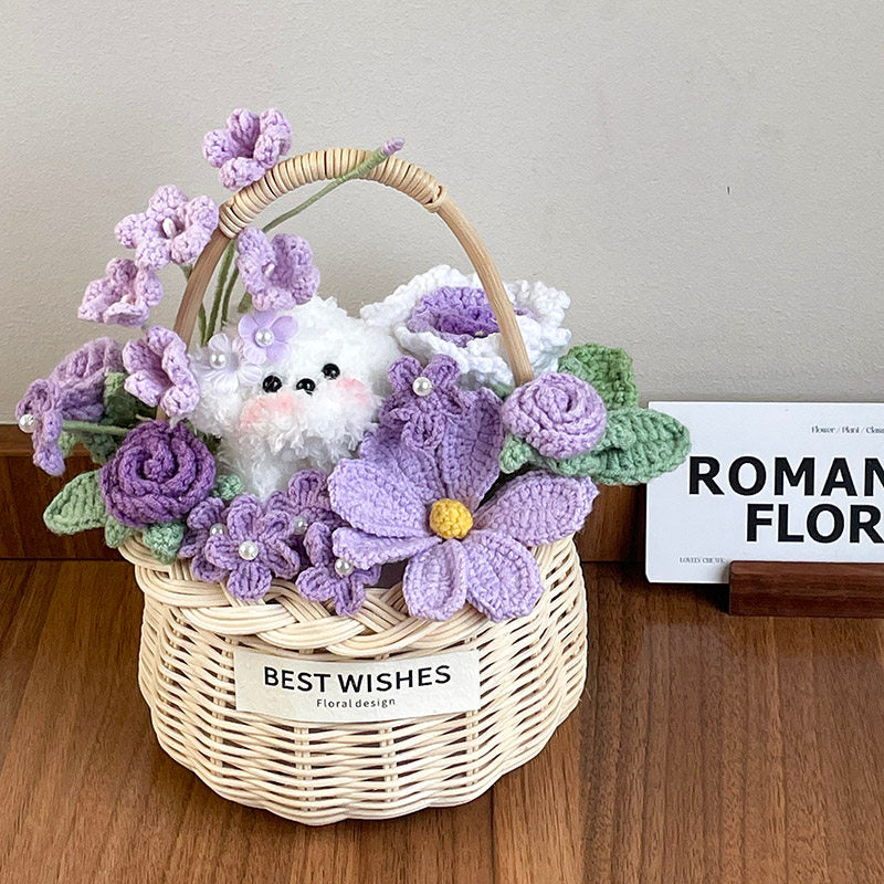 Hand-woven flower basket