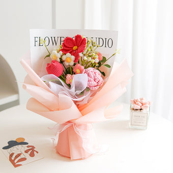 compare product Hand Knitted Cosmos bipinnatus Mixed Bouquet