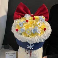 Romantic Snow White color matching rose bouquet finished soap flower