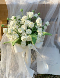 Hand-crocheted lily of the valley bouquet