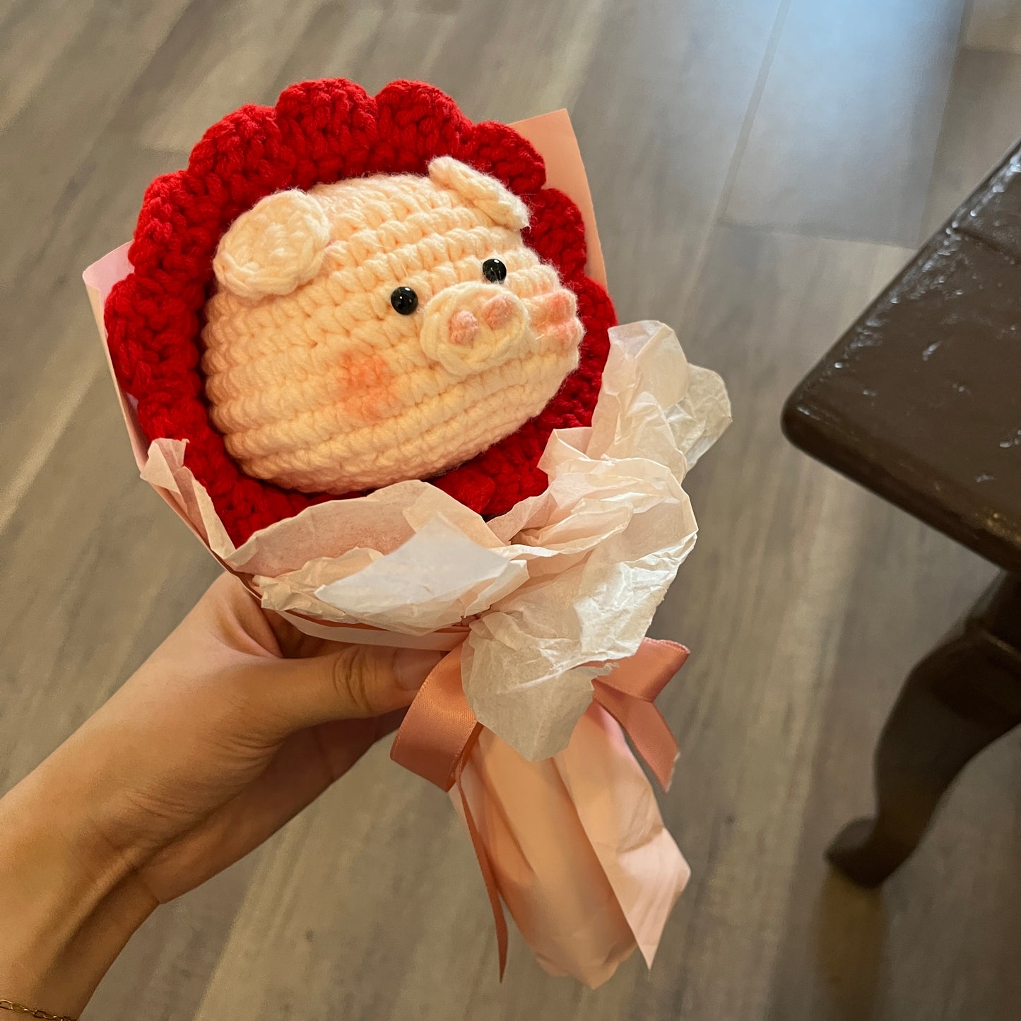 Hand Knitted Cute Pig Bouquet