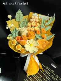 Elegant and fresh handmade crochet bouquet