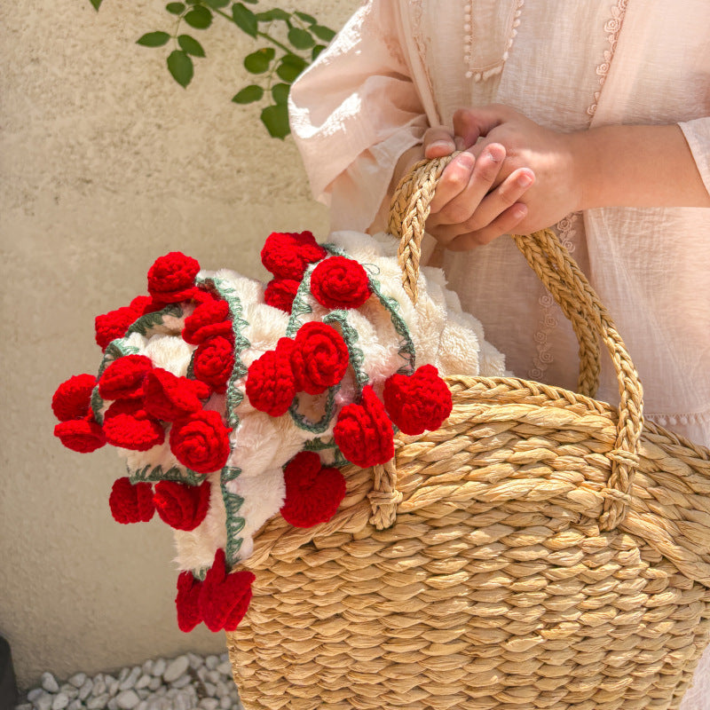 Romantic rose bouquet blanket