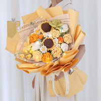 Hand Crocheted Sunflower Rose Bouquet