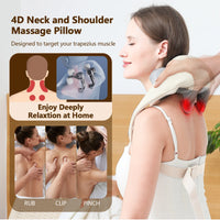 Wireless Neck And Back Shiatsu Kneading Massager