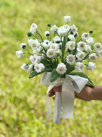 Hand-crocheted lily of the valley bouquet
