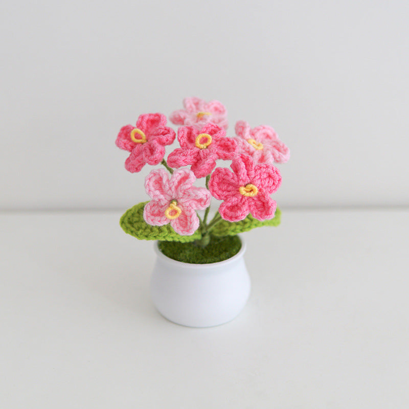 Hand crochet potted plants - forget-me-not