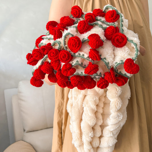 Romantic rose bouquet blanket